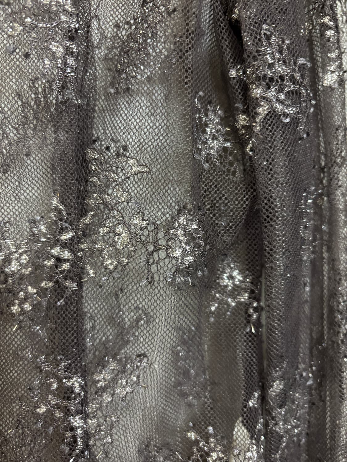 자라 그레이 메탈릭 실버 레이스 셔츠  상품이미지3