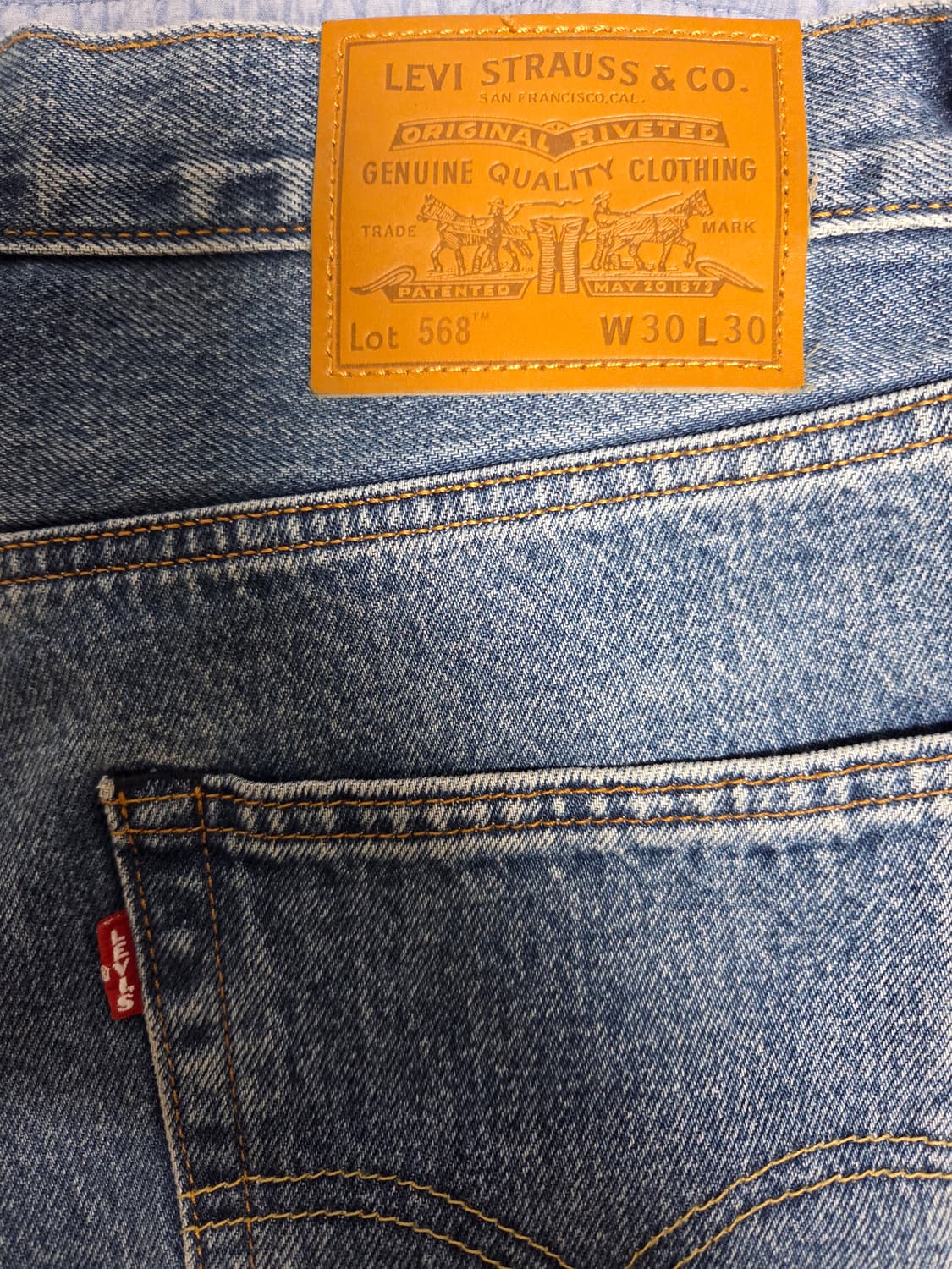 리바이스 568 30*30 중청 새제품급 상품이미지3