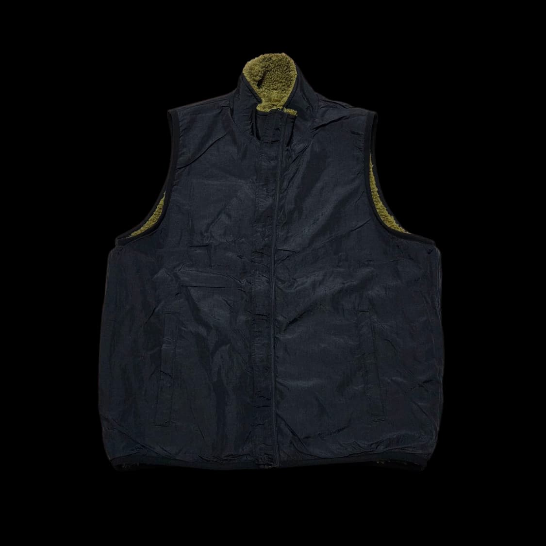 [M,L] 스투시 쉐르파 리버시블 자켓 베스트 올리브 상품이미지7