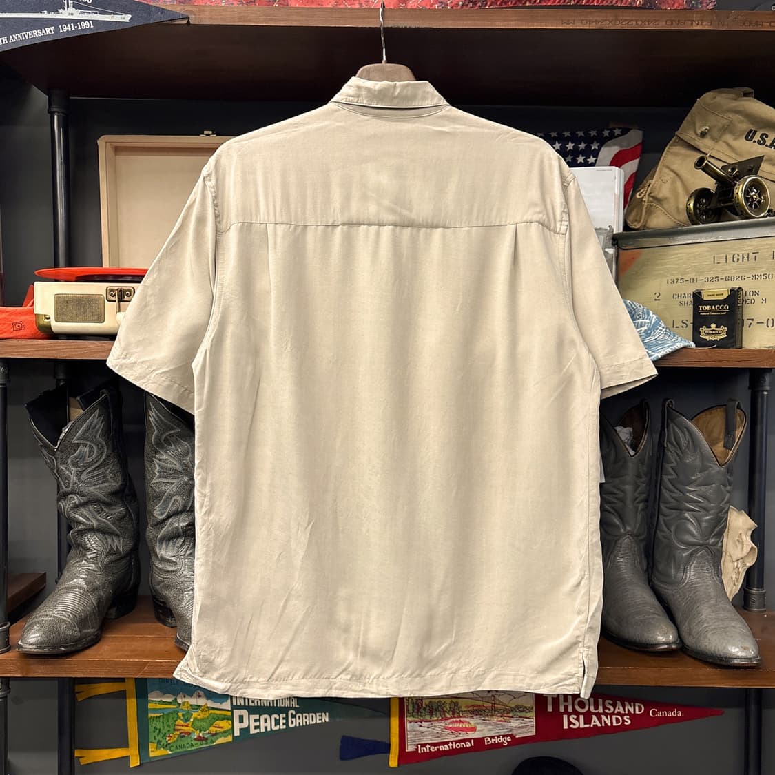 90s 하바네라 버티컬 스티치 패널 구아야베라 쿠바셔츠 N1267 상품이미지2