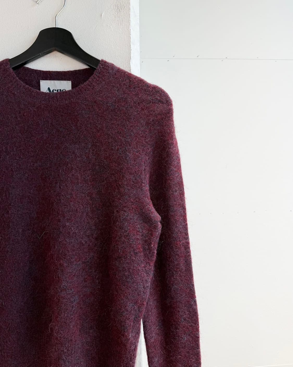 아크네 스튜디오 버건디 모헤어울 니트 상품이미지5