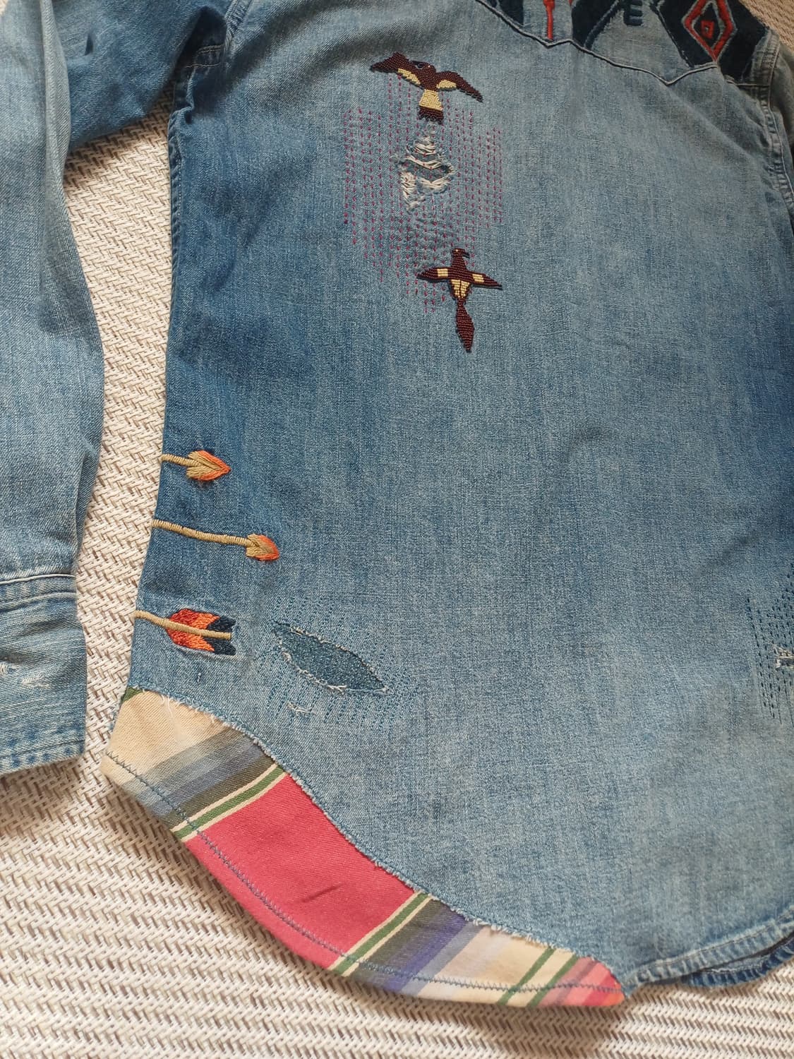 [희귀] 폴로 랄프로렌 사우스웨스턴 사시코 자수 데님 셔츠 (XS) 상품이미지7