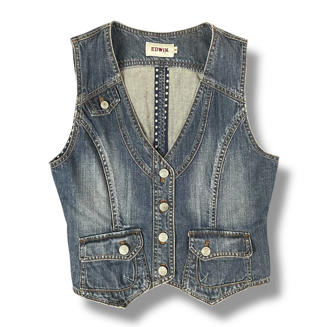 에드윈 도트 투포켓 빈티지 데님 베스트 100 상품이미지1