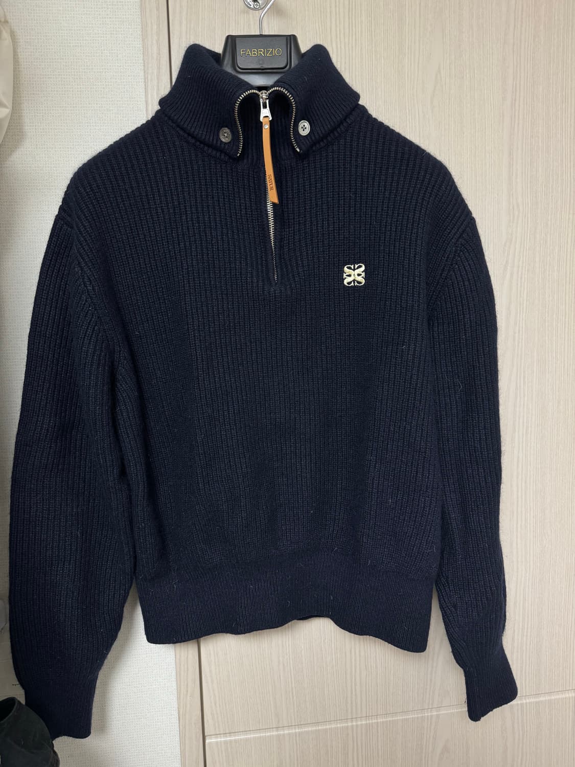 (세터) 반집업 니트 네이비 세일러 상품이미지6