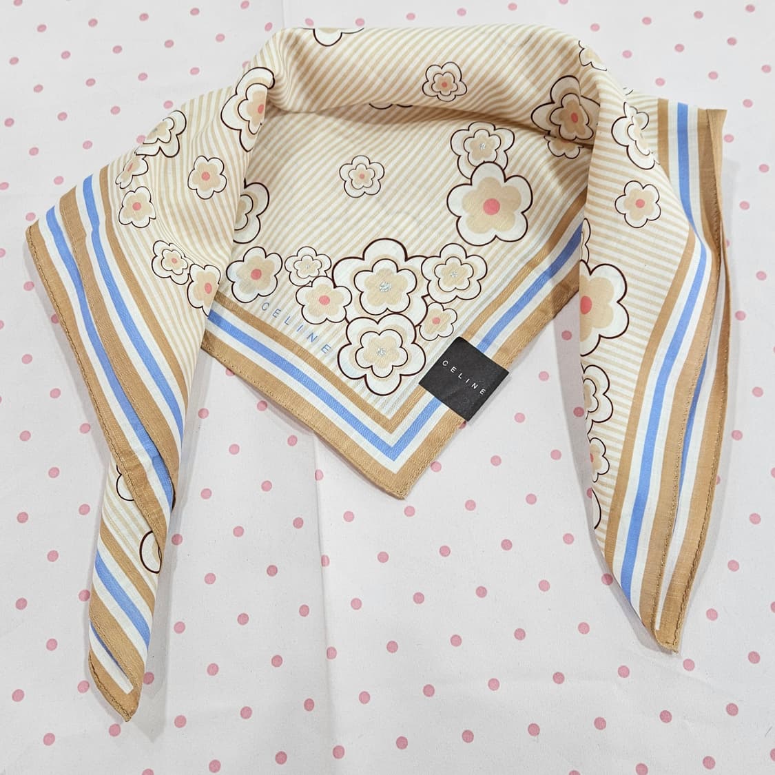 셀린느(CELINE) 플라워 스트라이프 손수건 상품이미지1