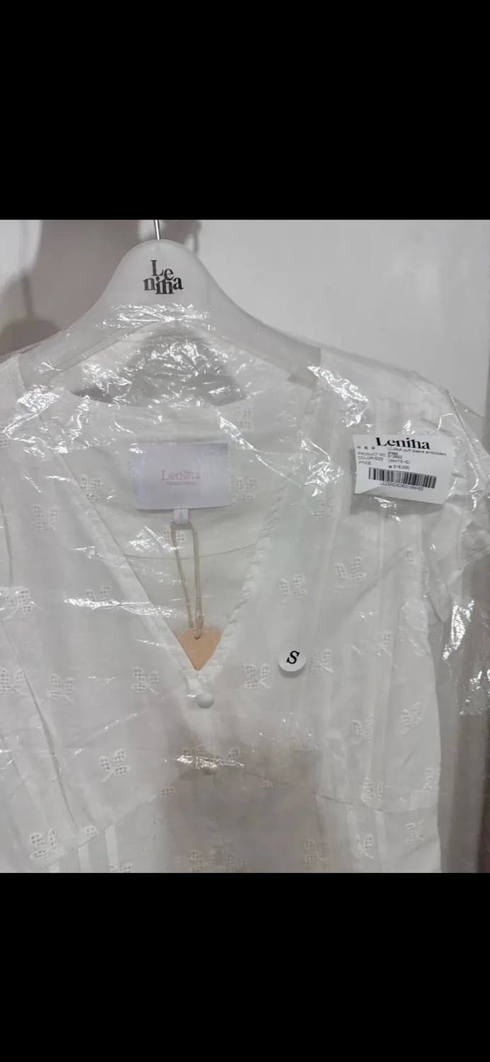 르니나 퍼프 슬리브 드레스 화이트 s 새상품 롱원피스 상품이미지9