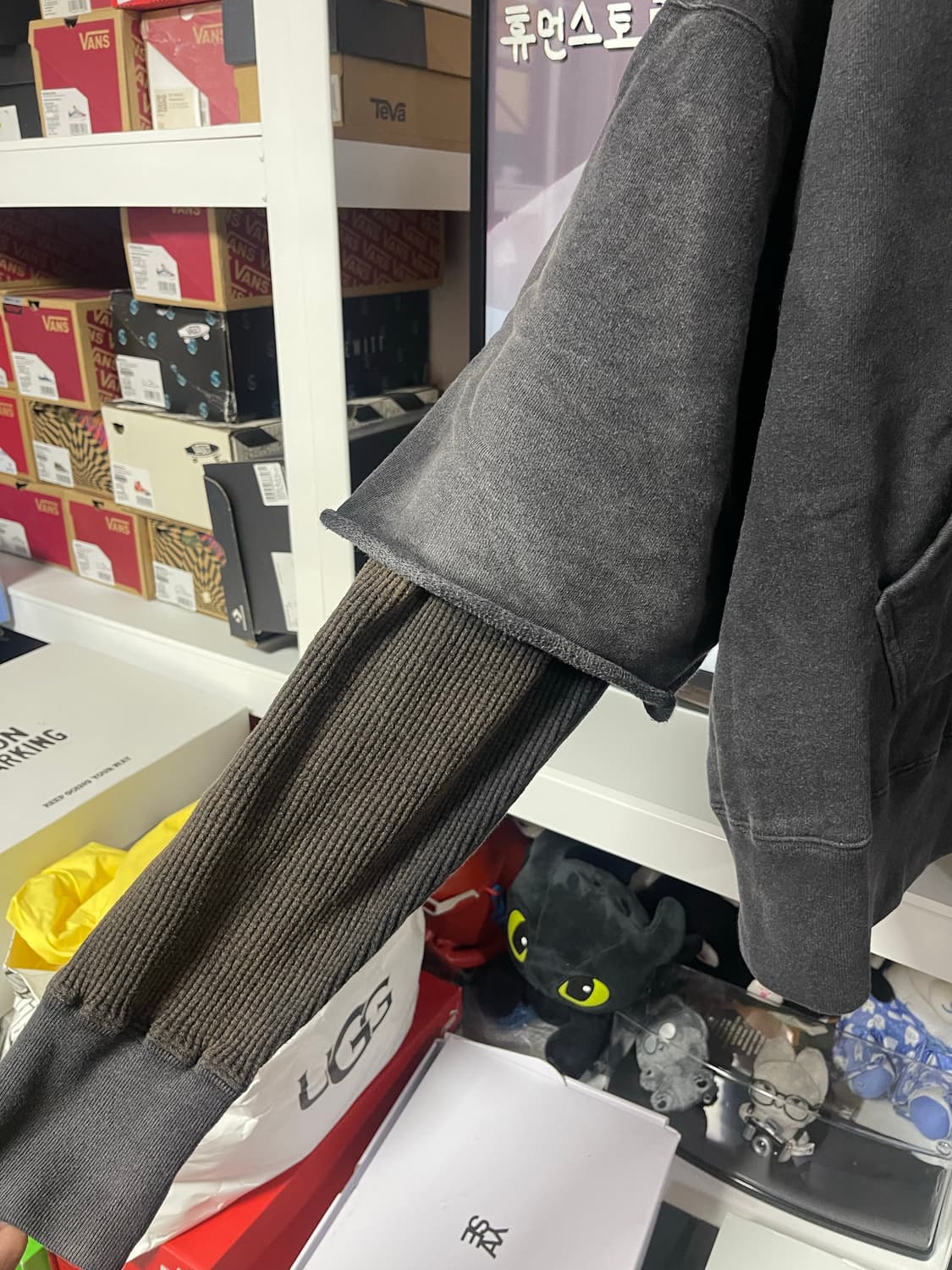 2사이즈) NYKENKER 캐시 프롬 카오스 후드티 그레이 상품이미지2