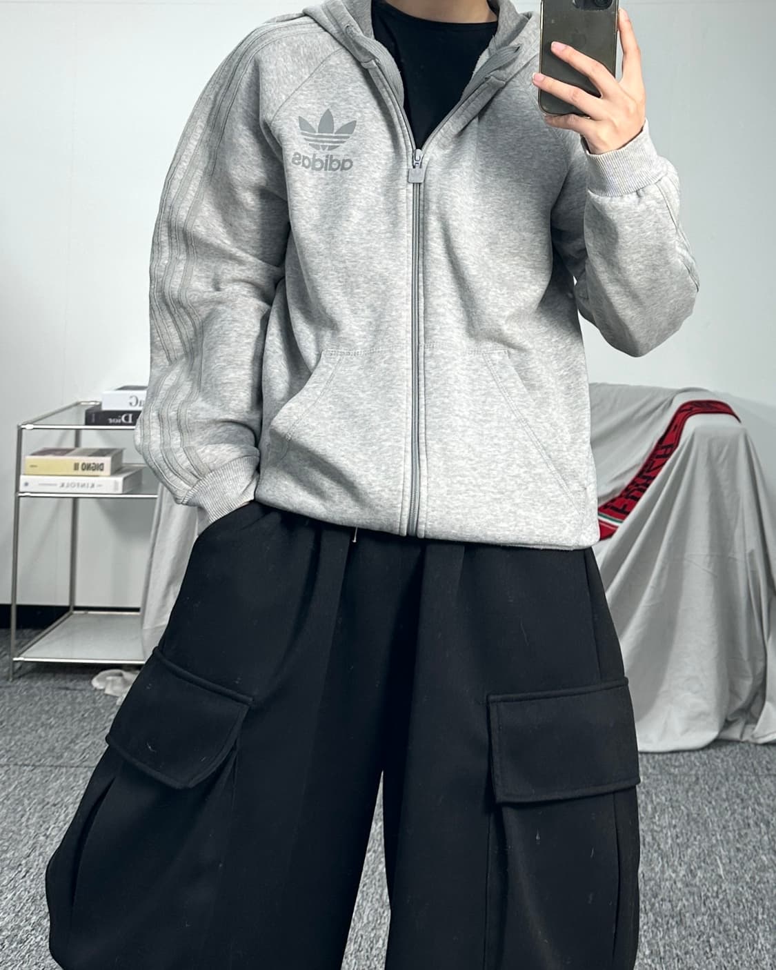 아디다스 올그레이 파이어버드 후드집업 100 상품이미지3