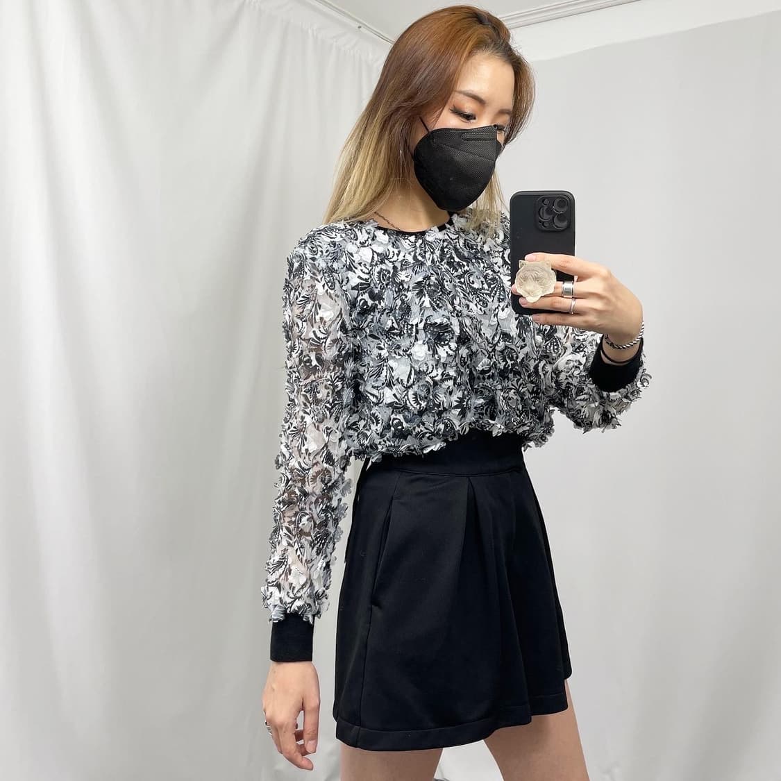 블랙 스커트 팬츠 상품이미지2