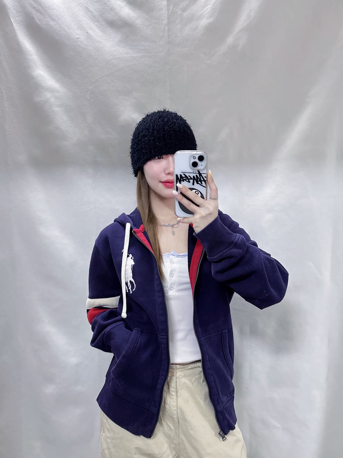 폴로 랄프로렌 네이비 빅포니 후드집업  상품이미지3