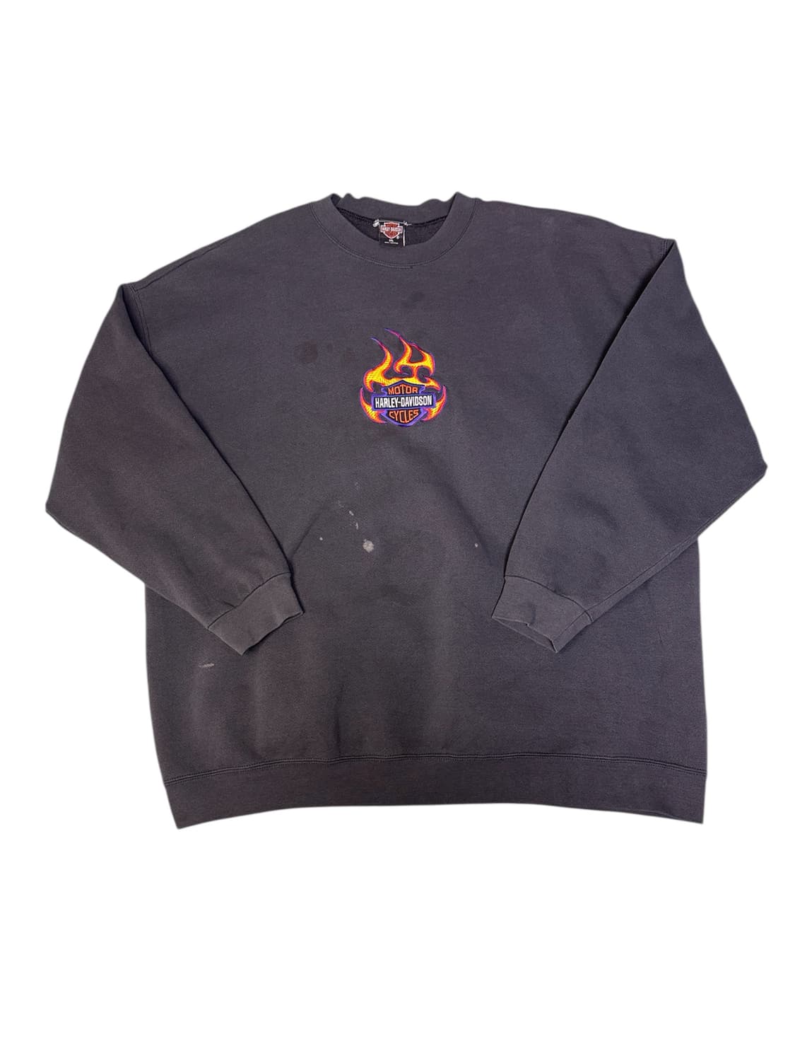빈티지 90s 할리 데이비슨 플레임 자수 맨투맨 3XL 상품이미지1