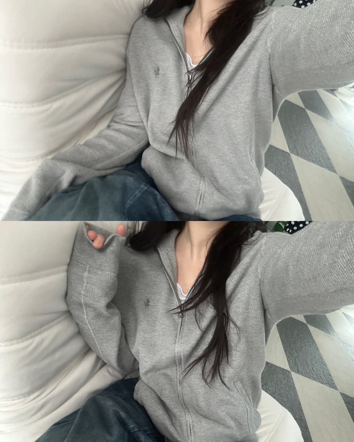 폴로 랄프로렌 그레이 와플 니트집업  상품이미지3