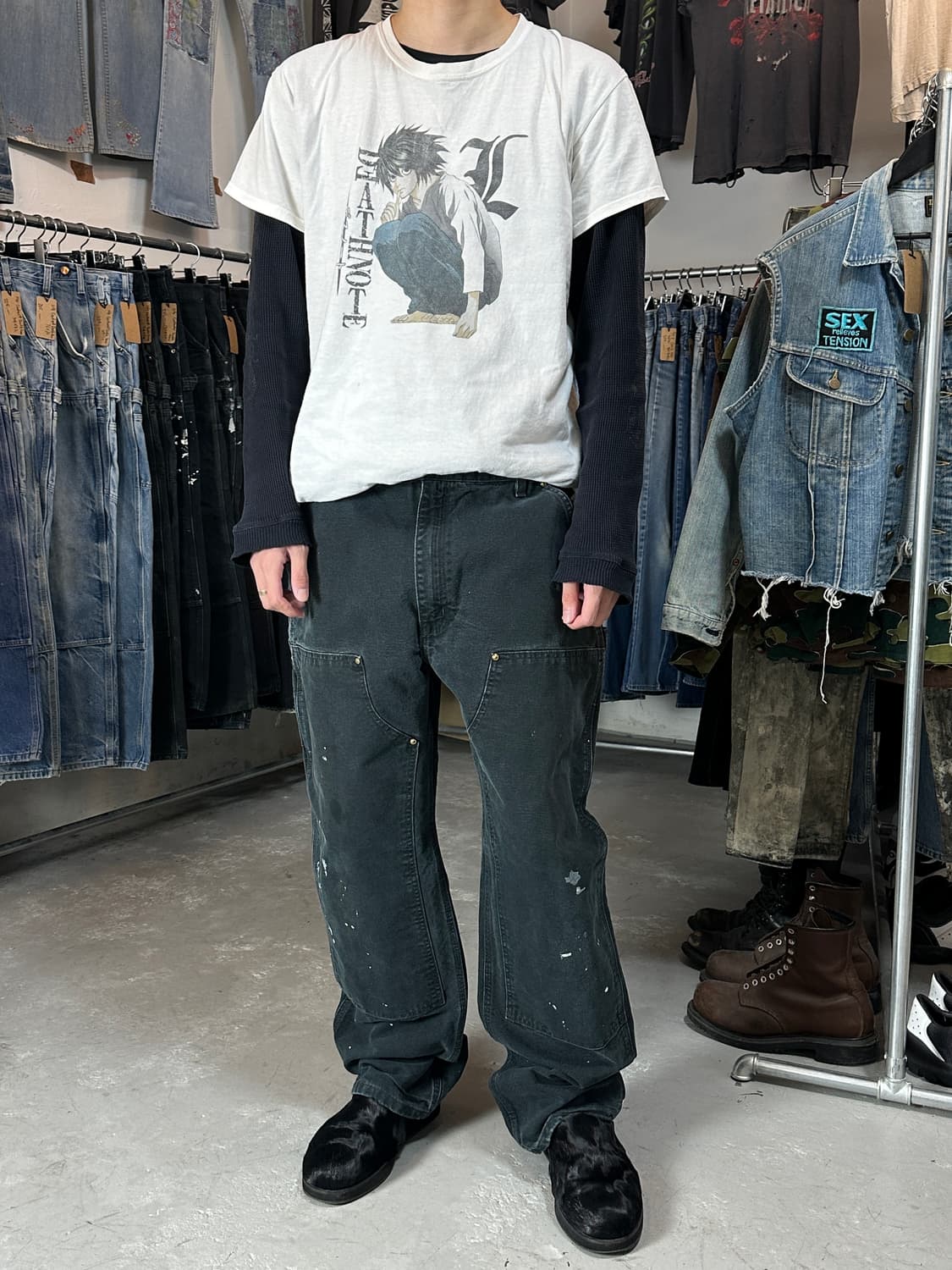 OG 칼하트 B01 더블니 블랙 칼하트 썩블니 워크팬츠 상품이미지4