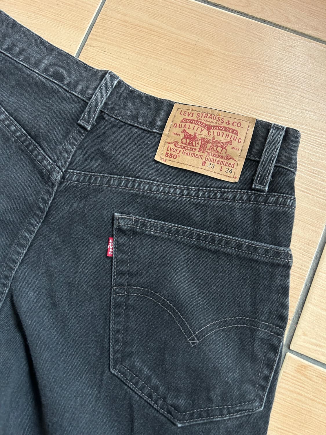 00‘s 리바이스550 블랙진 33in 상품이미지8