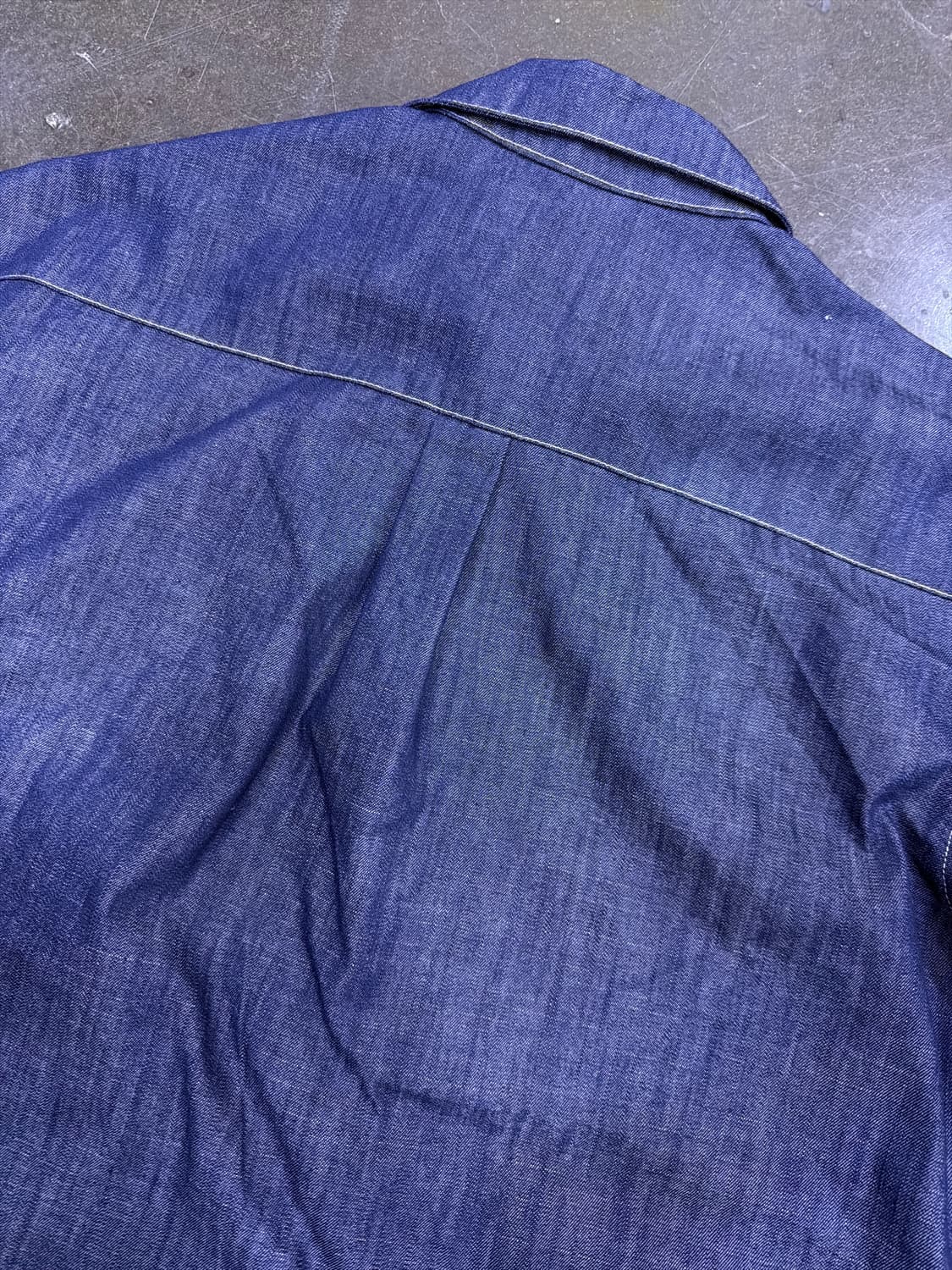 wayne 웨스턴 논페이드 반팔 데님셔츠 F 상품이미지6