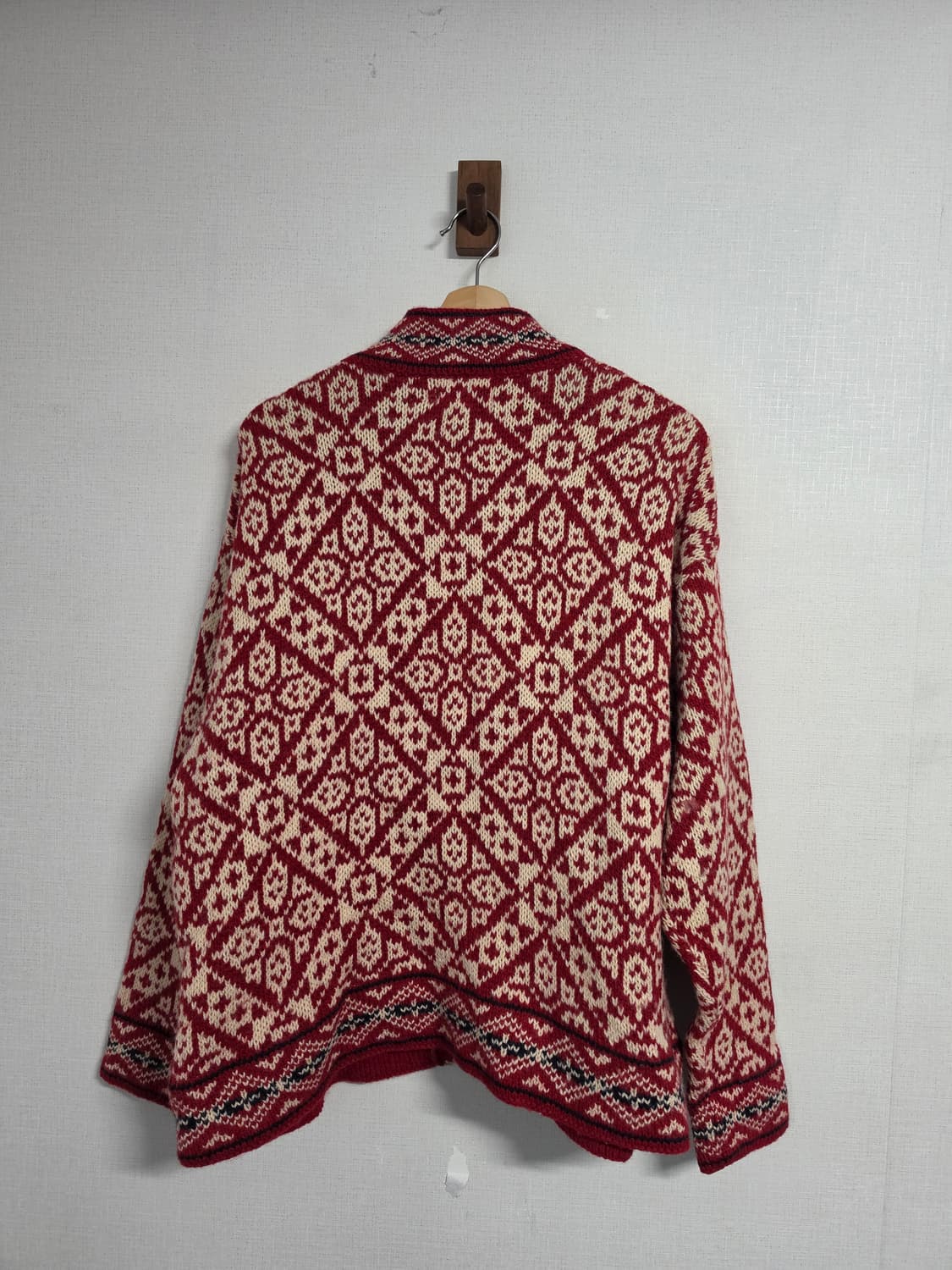 80-90년대 미국 생산 엘엘빈 노르딕 니트 가디건 L 상품이미지5