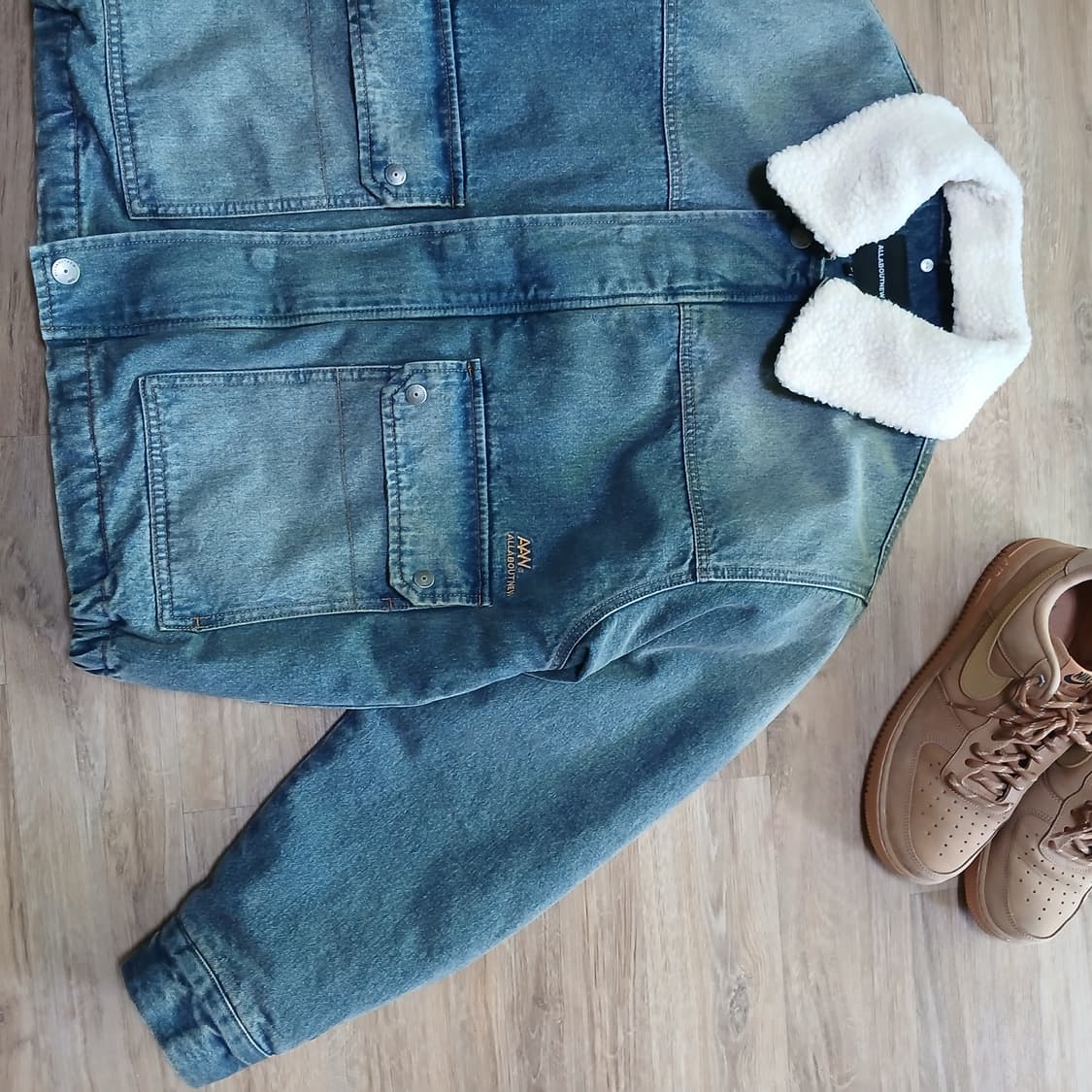 올어바웃뉴 쉐르파 탈부착 누빔 청자켓 패딩 데님 상품이미지5