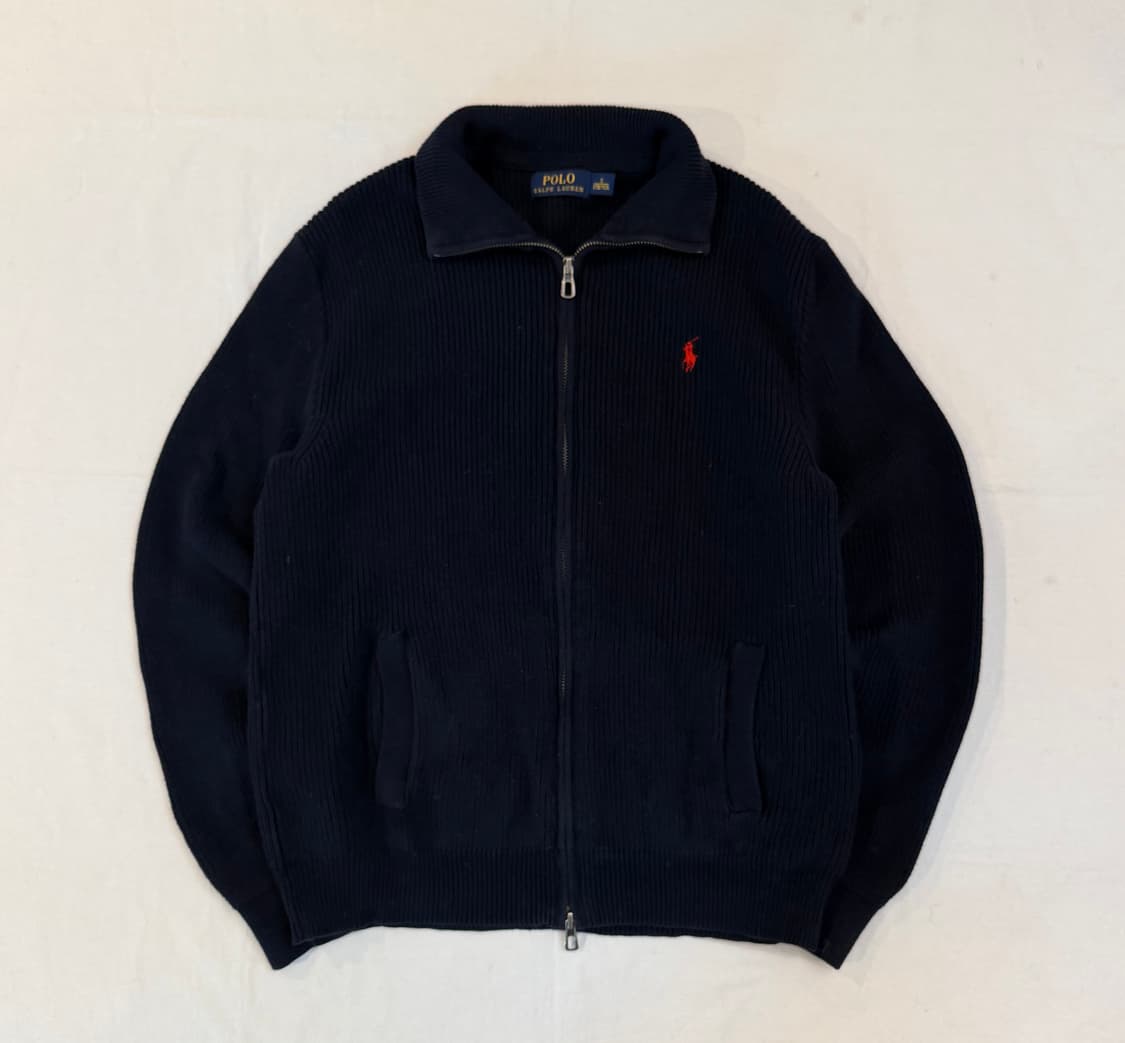 폴로 랄프로렌 투웨이 와플 니트집업 네이비 상품이미지1