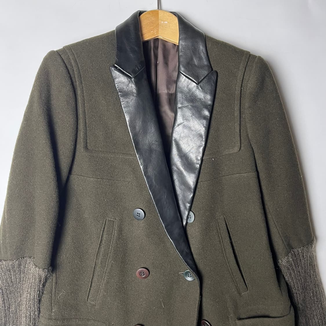 [UNDERCOVER]  13aw 언더커버 레더카라 모헤어믹스 코트 상품이미지3