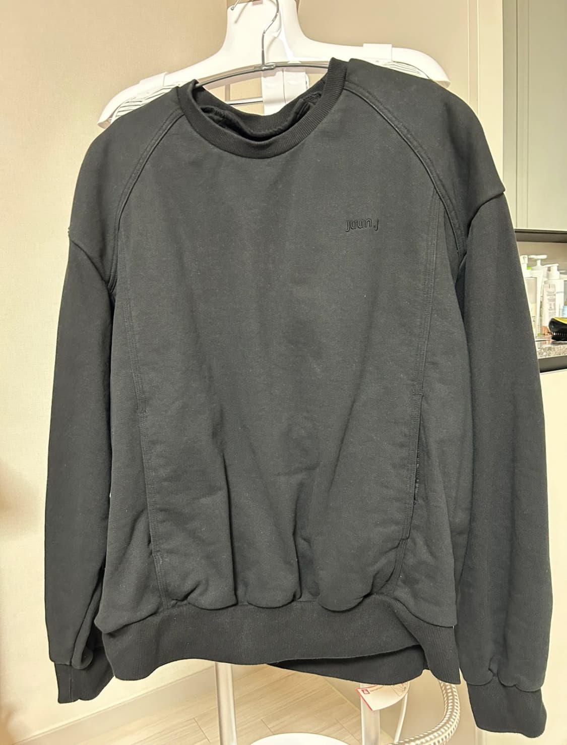 [M] 23FW 준지 코튼 스웨트셔츠 블랙 맨투맨 상품이미지2