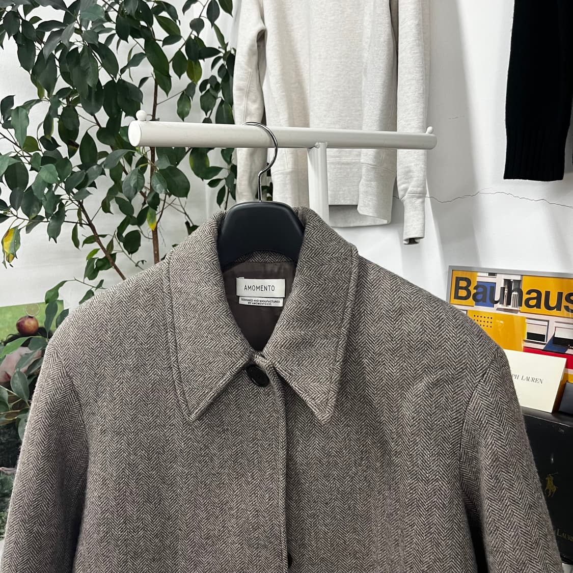 아모멘토 크롭 와이드 헤링본 자켓 F 상품이미지2