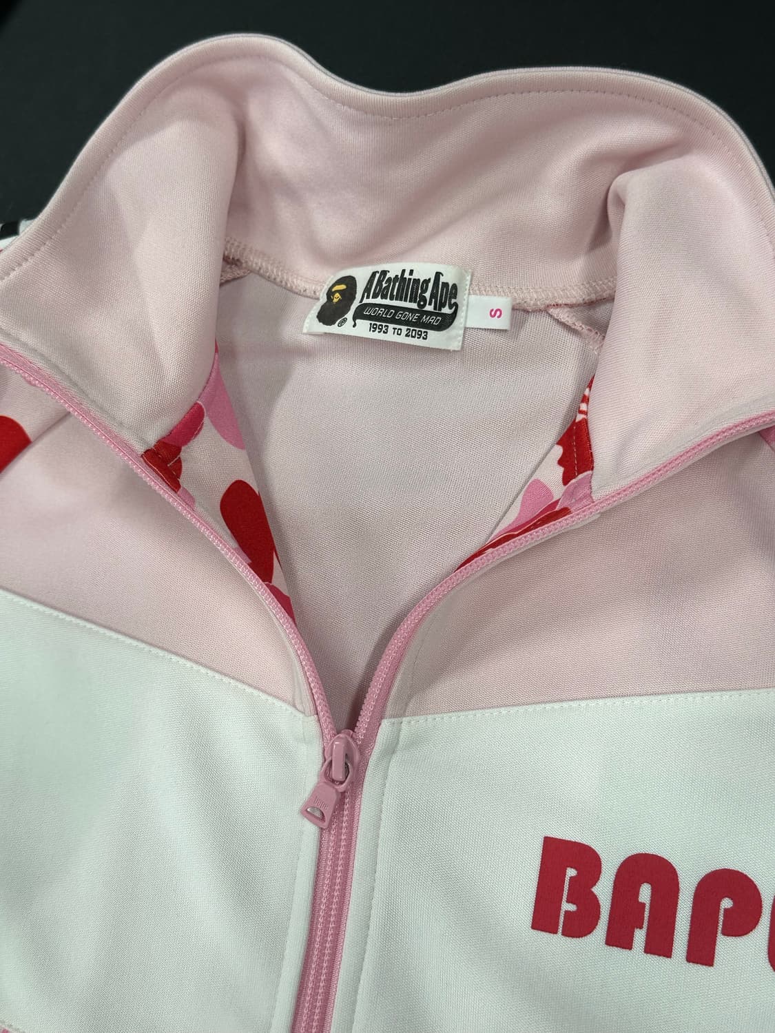  베이프 ABC 카모 레온 릴렉스드 샤크 풀 집 후드 핑크 상품이미지6