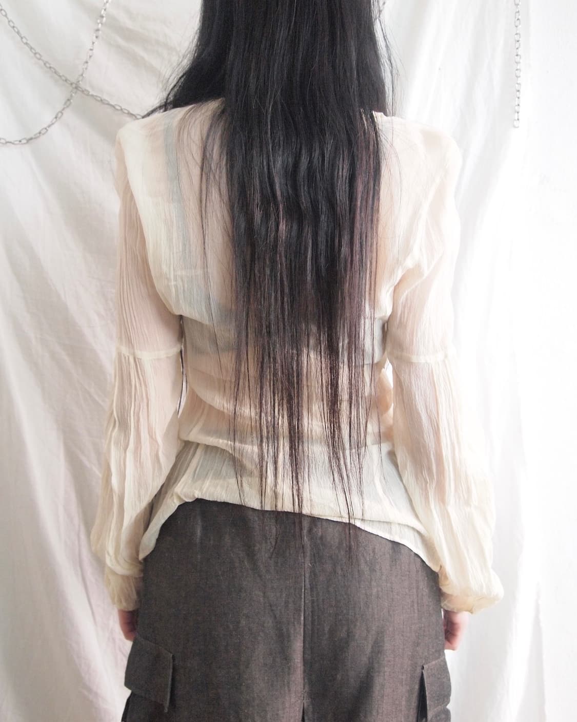 히로코 코시노 실크 플리츠 블라우스 상품이미지3