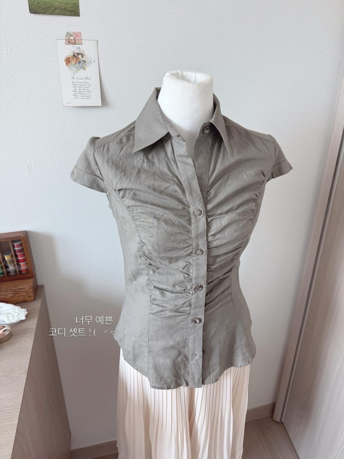 카키 블라우스 상품이미지2