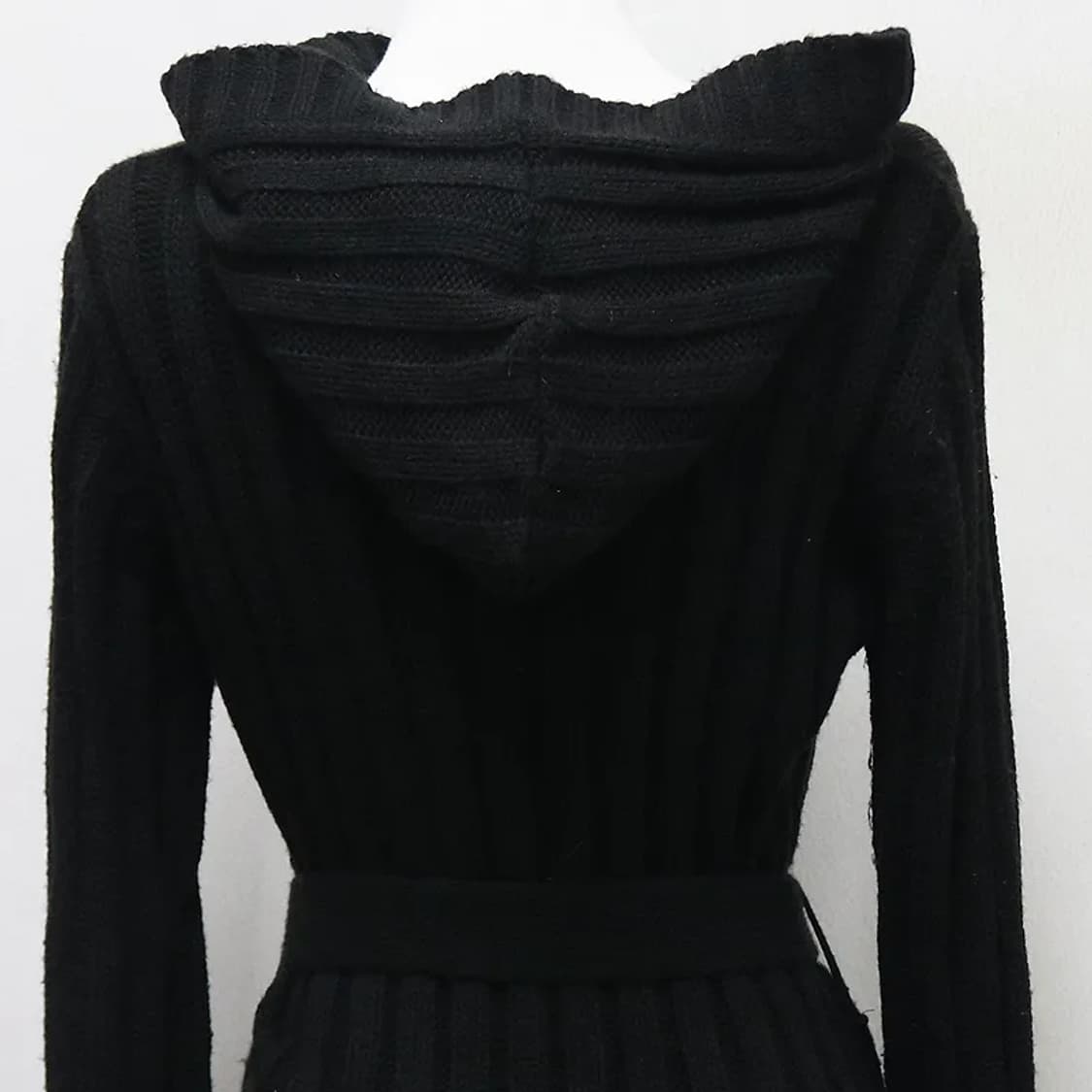 코르자 니트 벨트 롱 후드 가디건 61704 상품이미지6