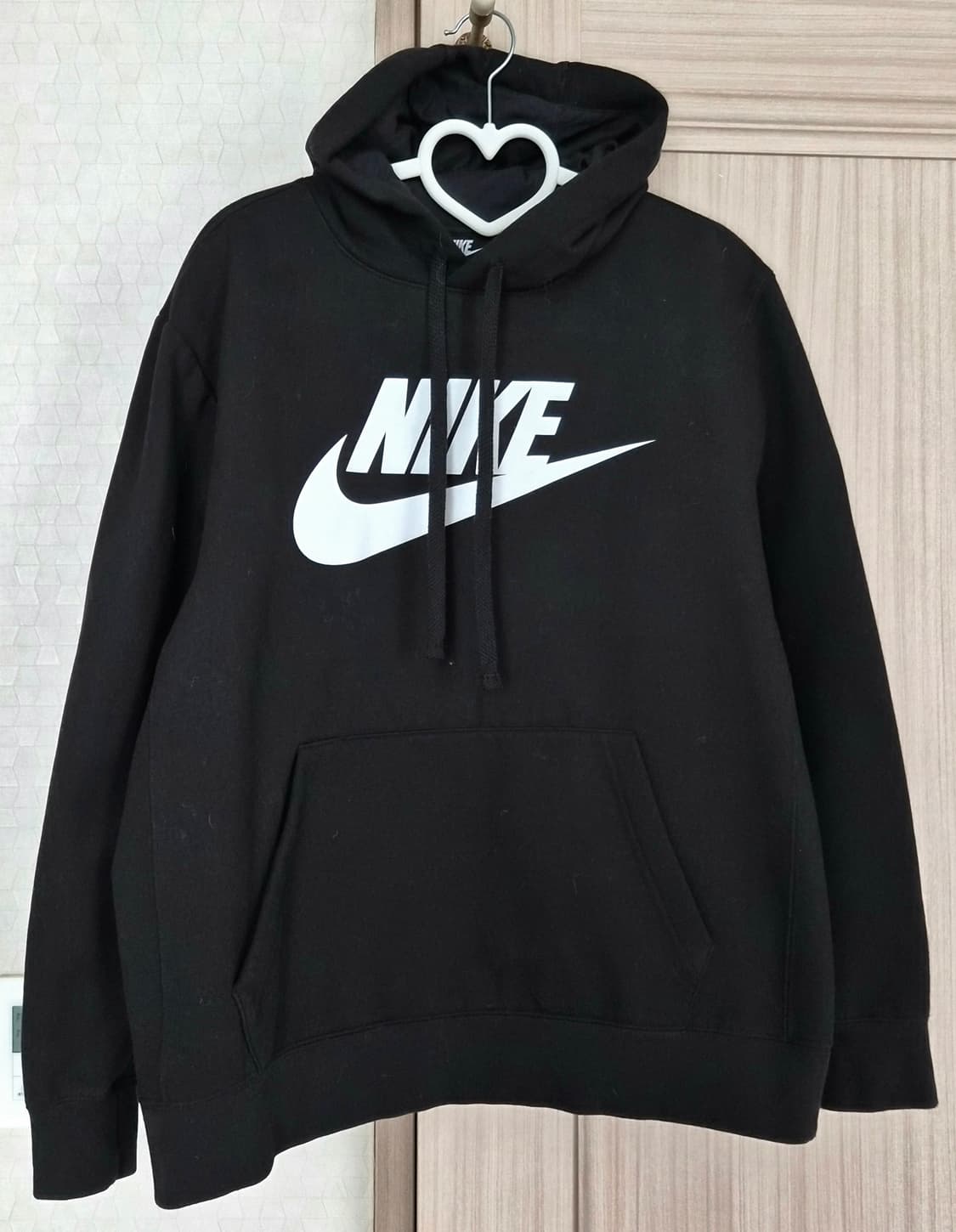 나이키 블랙 빅로고 기모 후드티 상품이미지1