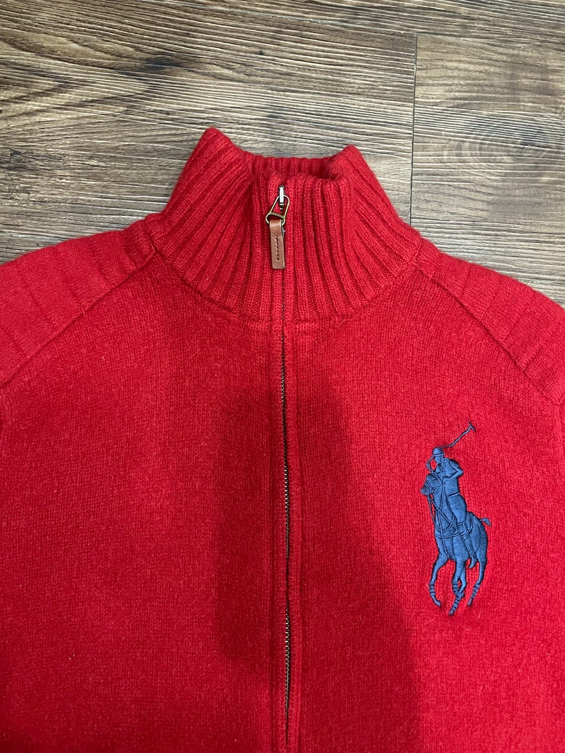 폴로 랄프로렌 여성 빅포니 램스울 집업 자켓 레드 상품이미지2