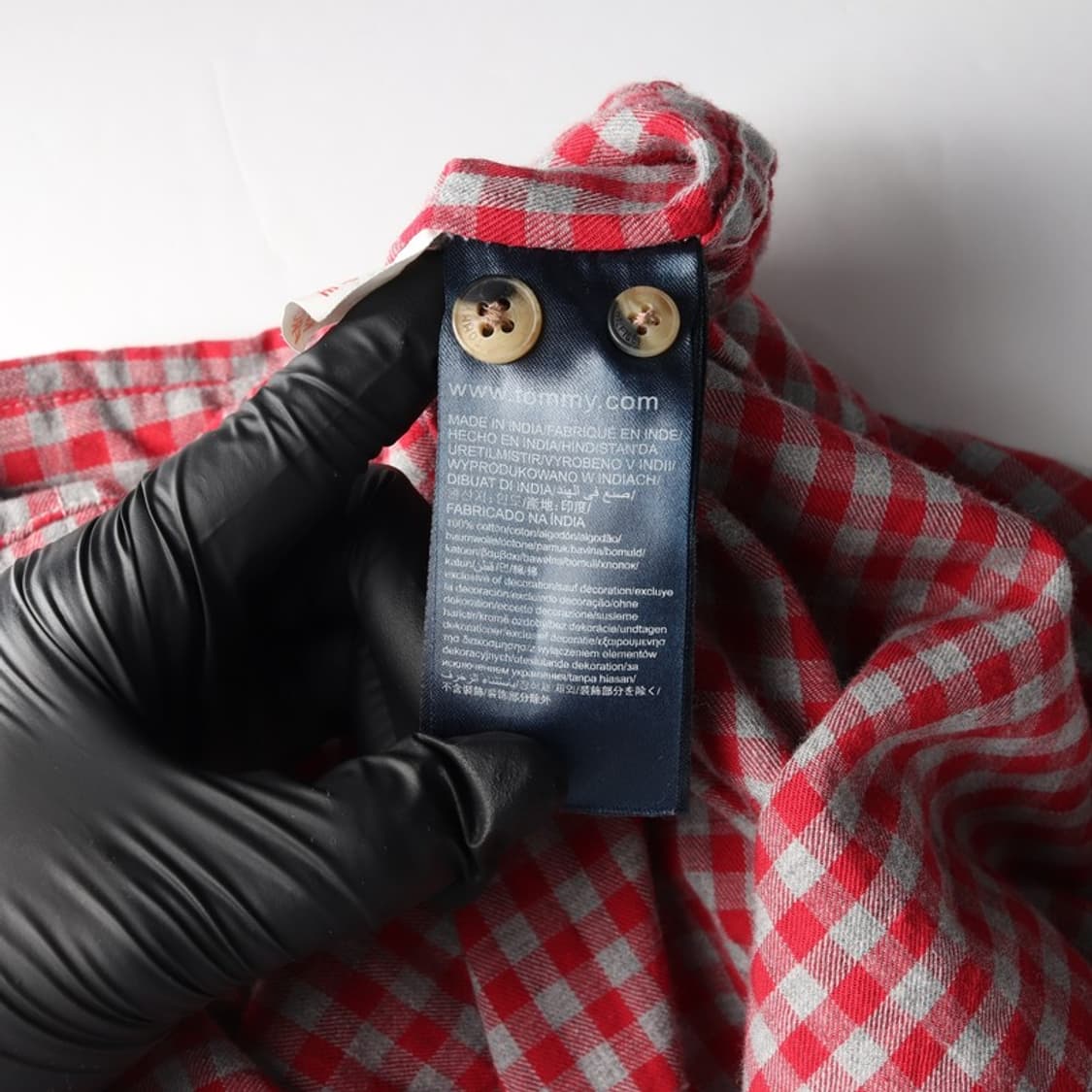 타미힐피거 레드 깅엄 체크 셔츠 176 상품이미지6