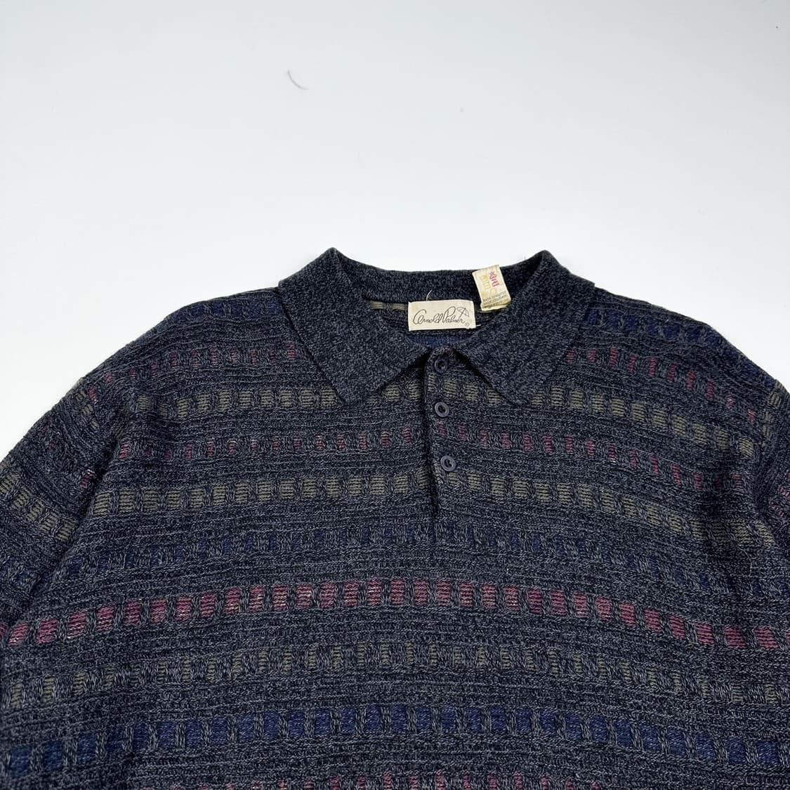 VTG 빈티지 노르딕 차콜 카라 니트 (M) 상품이미지1