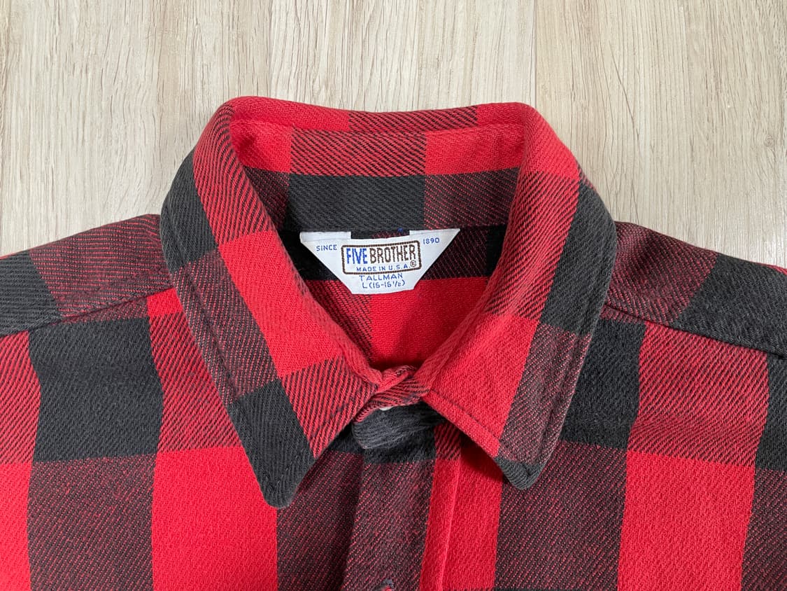105) 70's 파이브 브라더 럼버잭체크 플란넬셔츠(RRL&LVC&폴로 상품이미지3