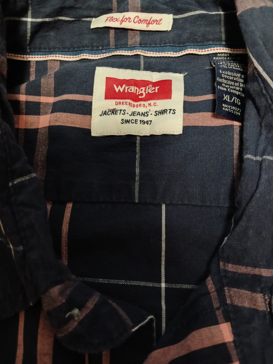 랭글러 네이비 체크 셔츠 상품이미지2