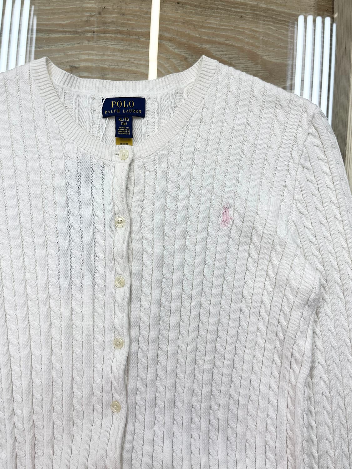 폴로 랄프 로렌 QR 라벨 케이블 가디건 상품이미지4