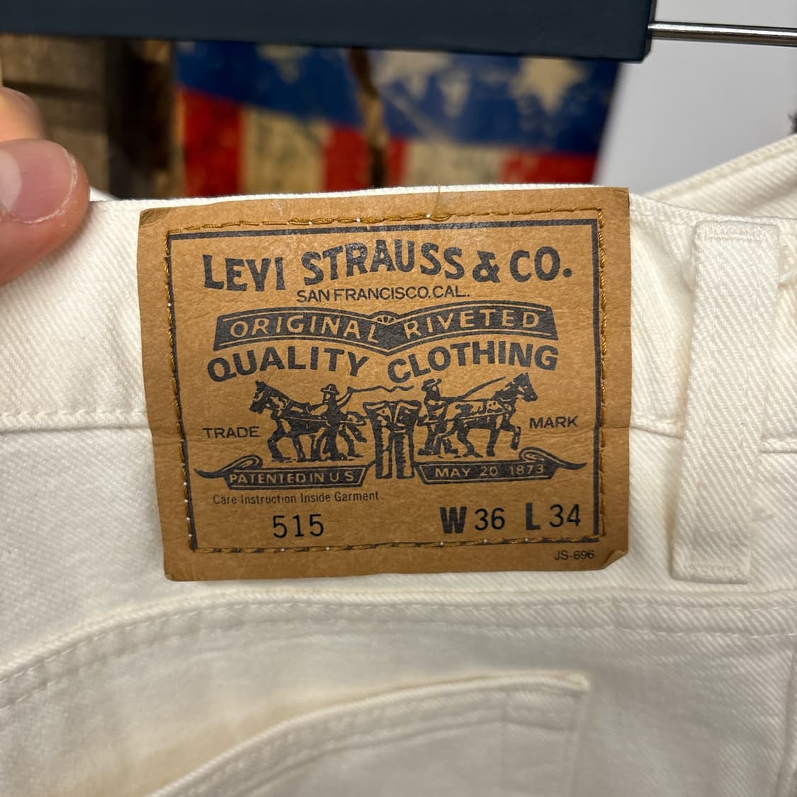 90s 리바이스 515 릴렉스핏 코튼스판 팬츠 아이보리 N947 상품이미지7