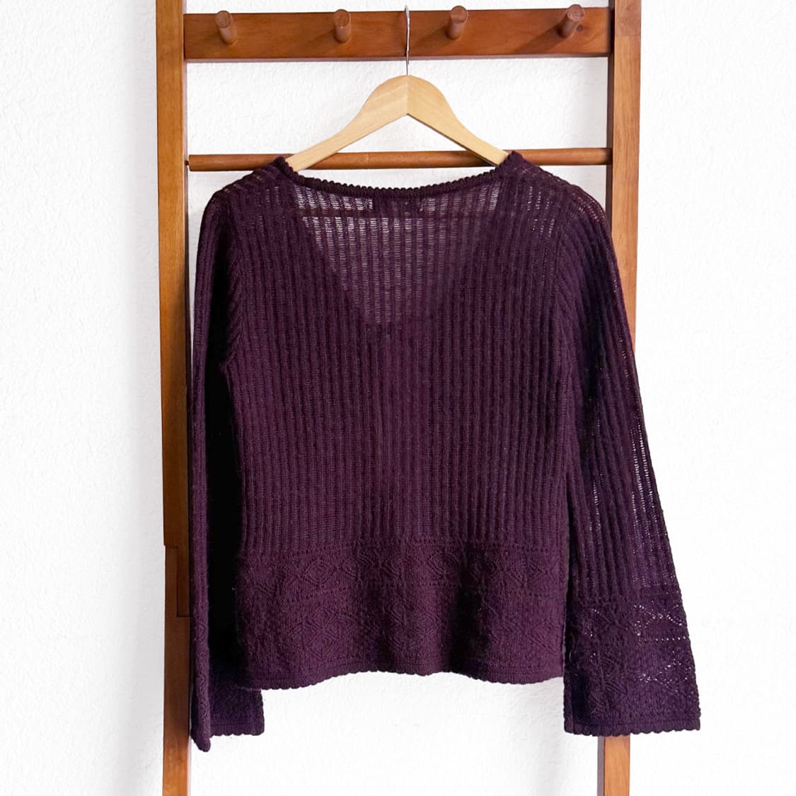 여름의 와인빛 니트 가디건 상품이미지6