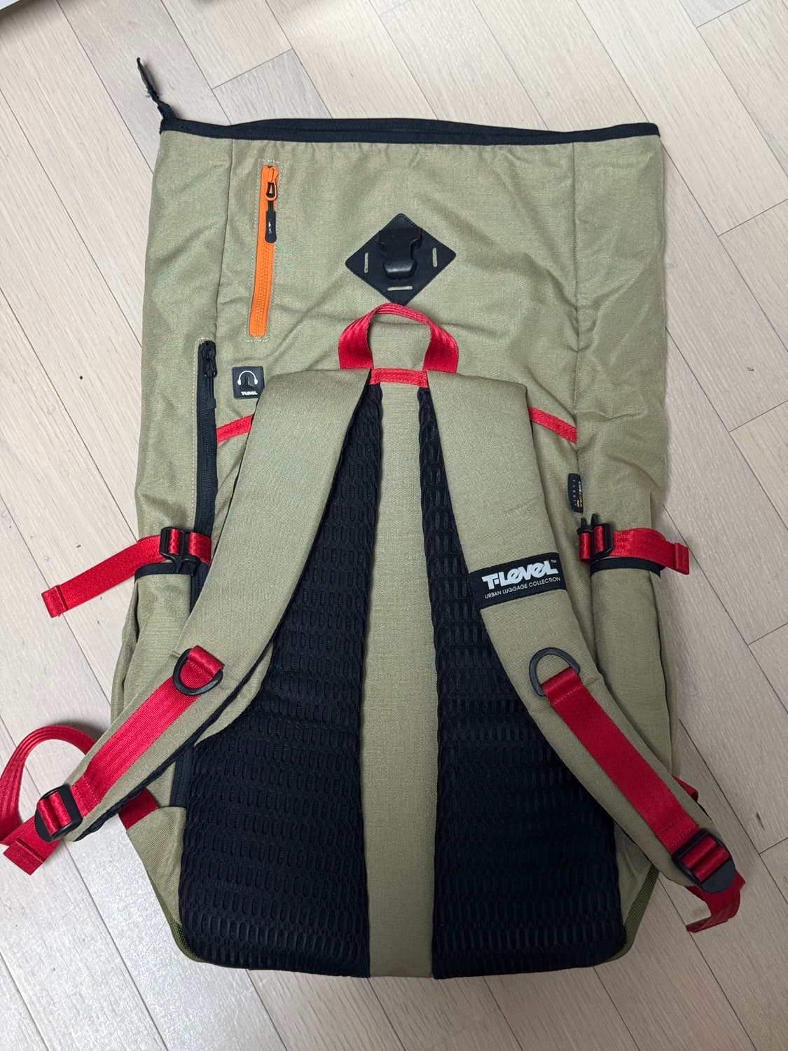 T-level 레드카키 백팩 상품이미지2