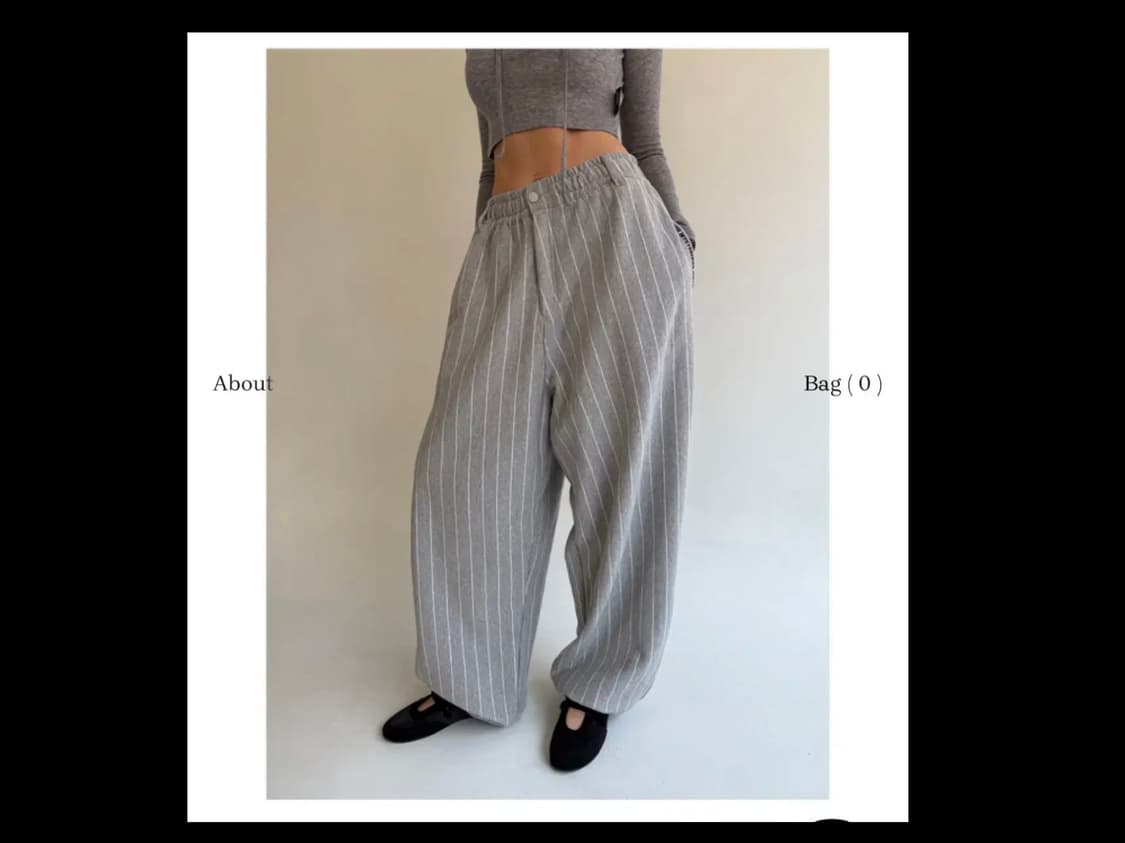 미스테리어스호텔 스트라이프 스웻 슬랙스 팬츠 스웨트 그레이 상품이미지1