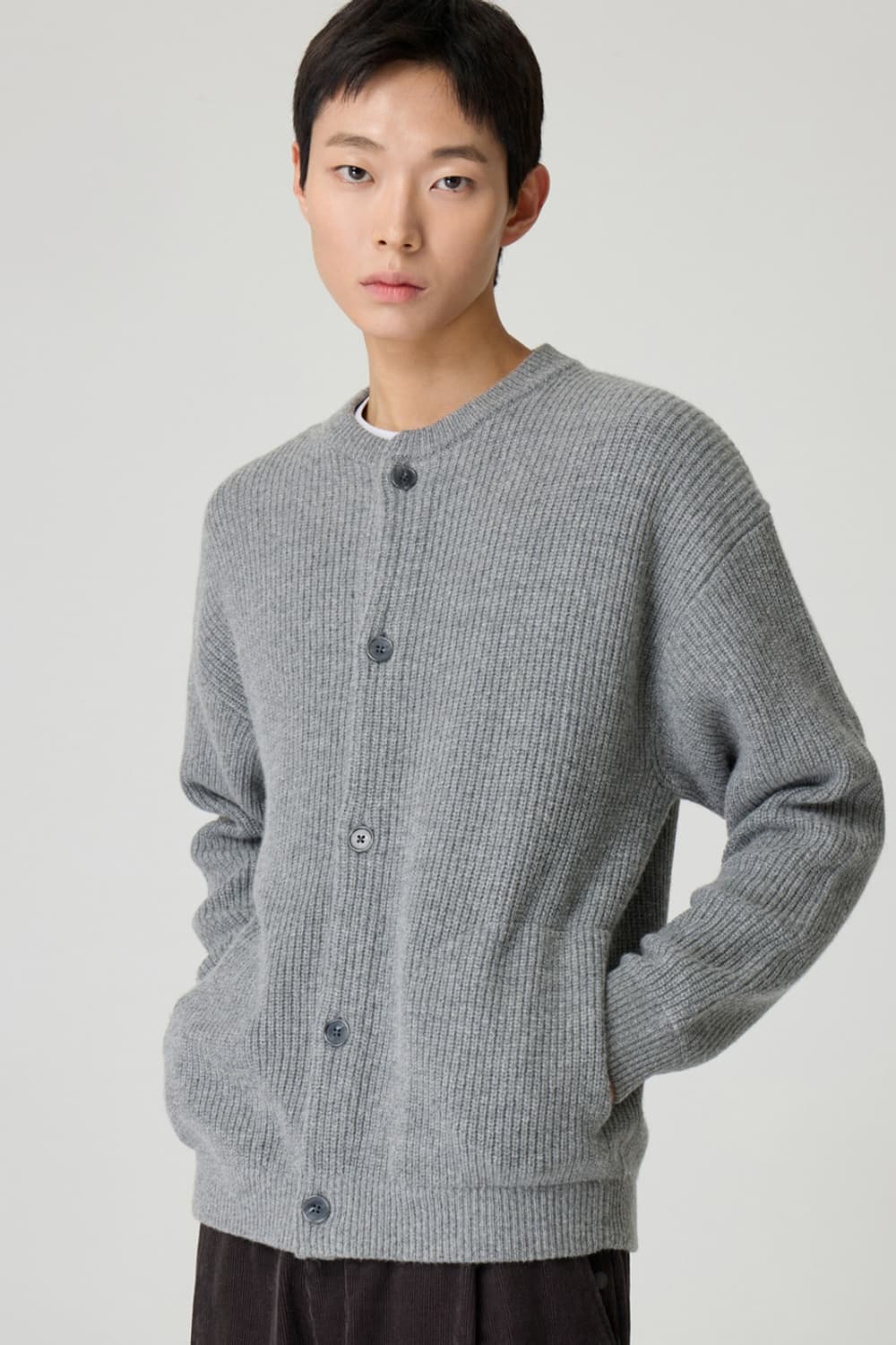 (S) 24/7 시리즈 그레이 울 점퍼 가디건 상품이미지1