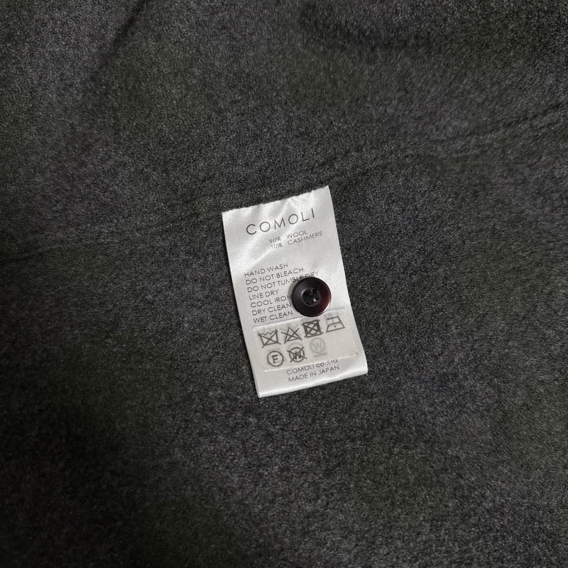 [3]코모리 COMOLI 울 캐시미어 체크 오픈 카라 셔츠 상품이미지6