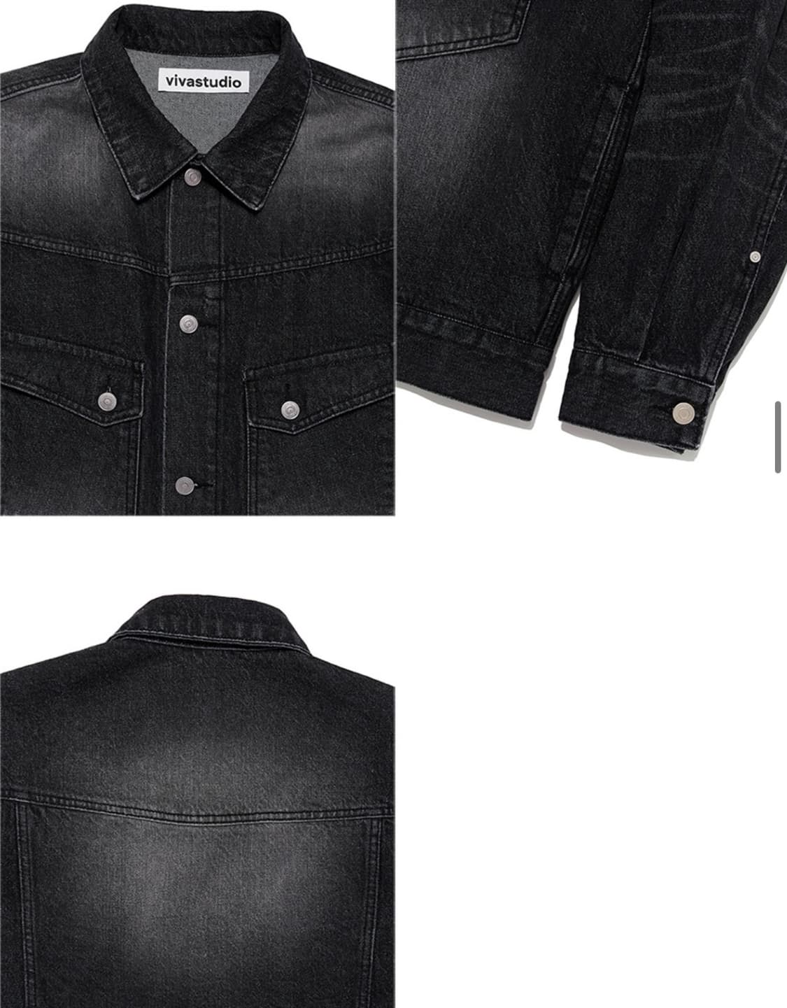 비바스튜디오 DENIM TRUCKER JACKET [BLACK] M사이즈 상품이미지5