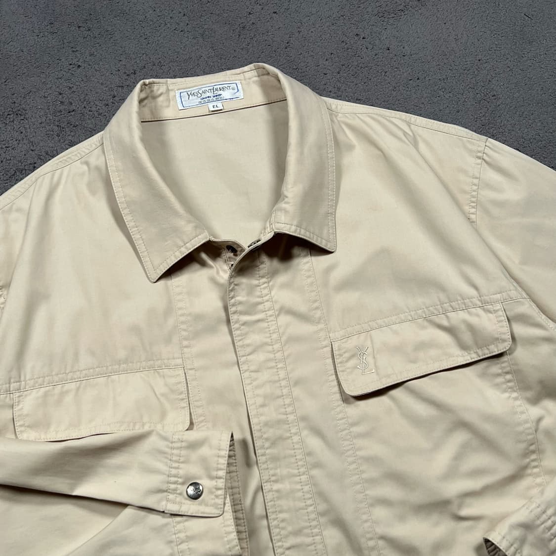 90‘s 입생로랑 베이지 코튼 집업 자켓 상품이미지2