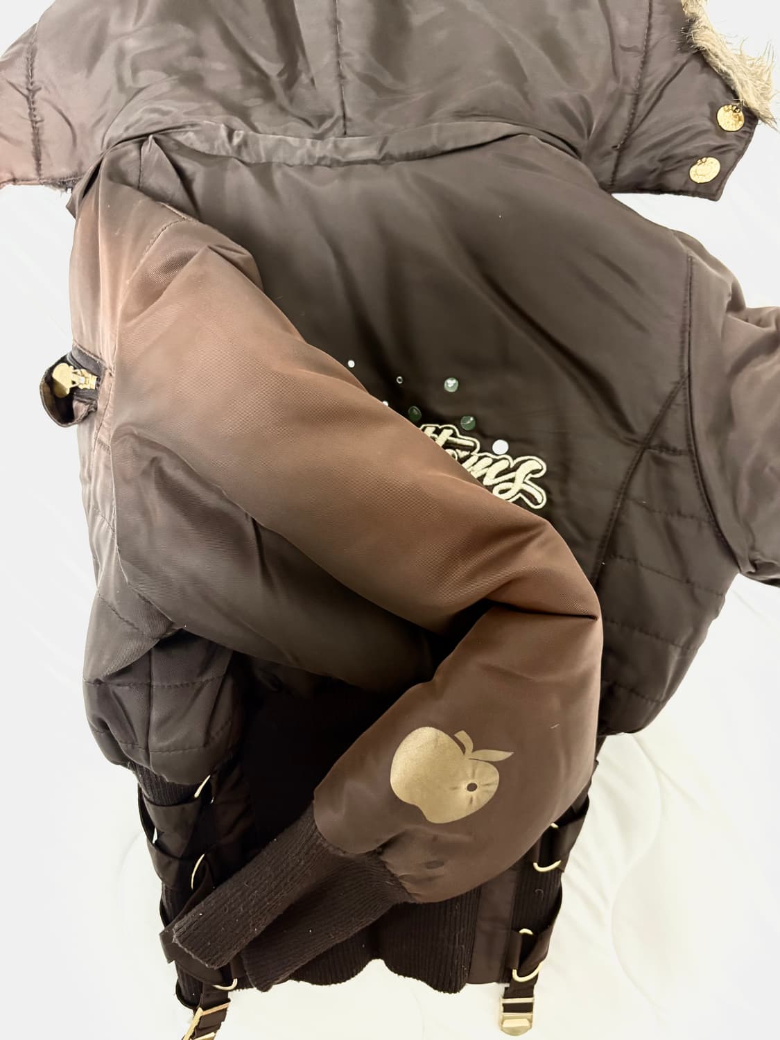 오네갸루 아일렛 라쿤퍼 후드 크롭패딩 상품이미지3