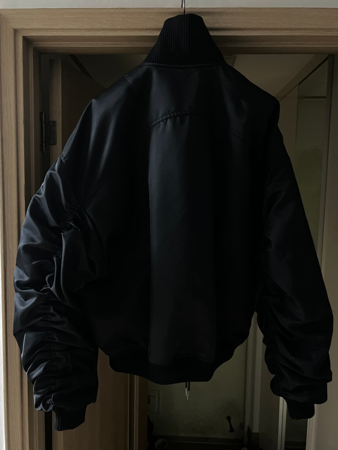 (L) stu 오버핏 칼라 봄버 블랙 상품이미지2