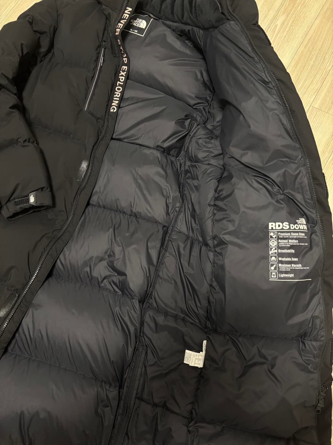 [XL] 노스페이스 에코 다운 롱패딩 블랙 상품이미지3