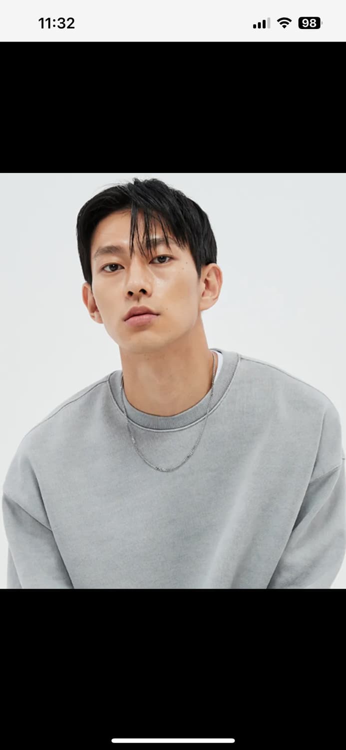 소버먼트 피그먼트 맨투맨 문 그레이 L (새상품급) 상품이미지1