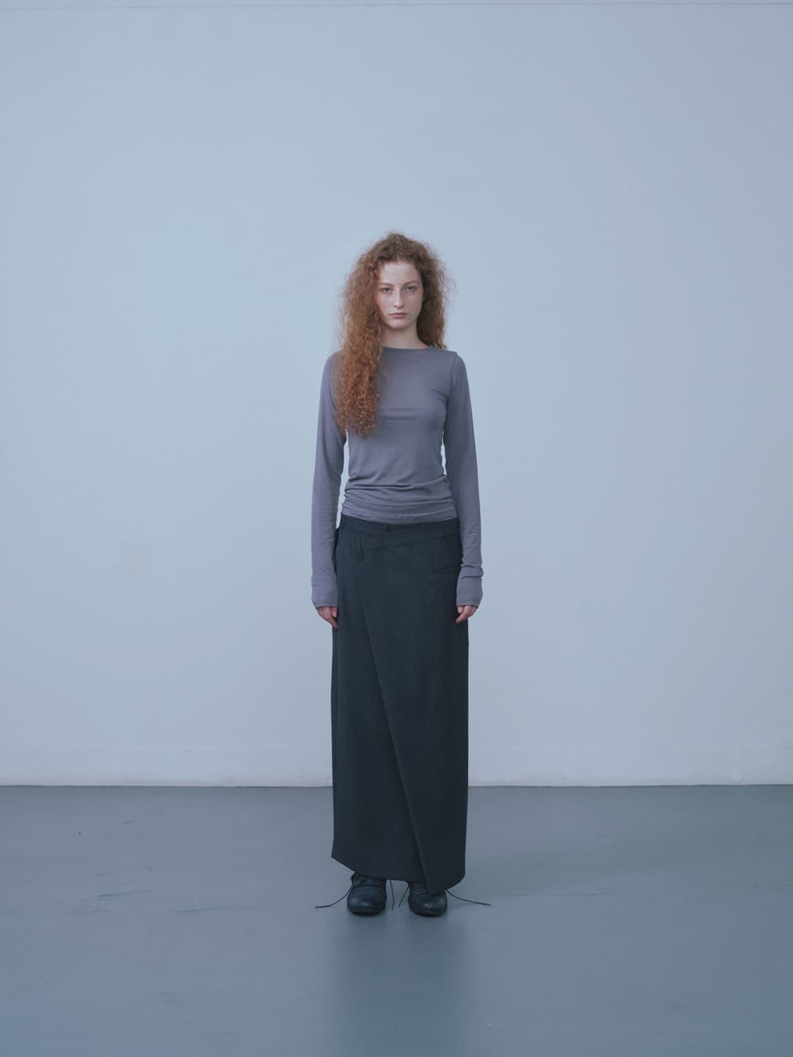 repos 그레이 랩스커트 상품이미지3