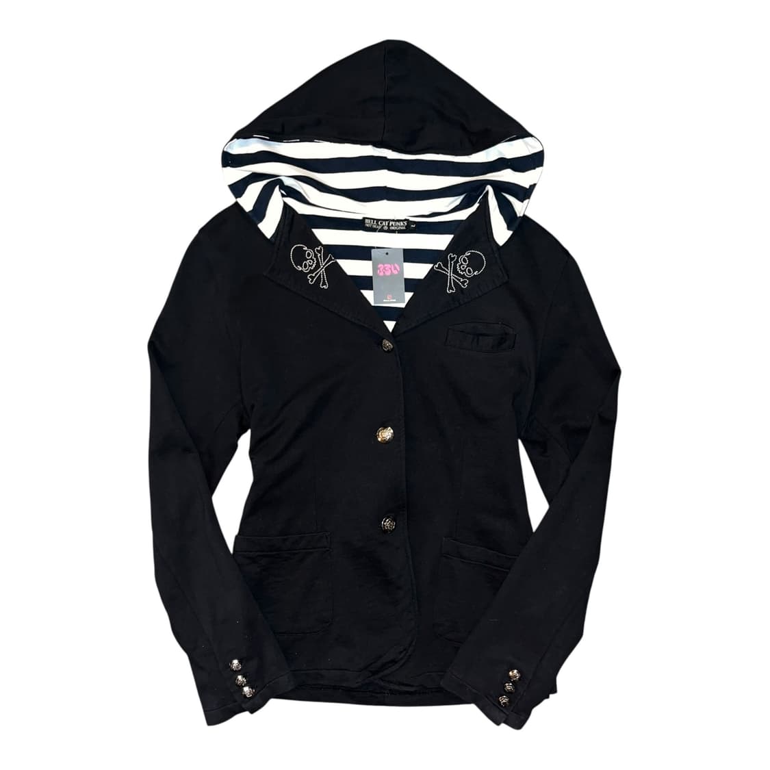 HELL CAT PUNKS 헬캣펑크 단가라 후드 해골자수 자켓 펑크y2k 상품이미지1